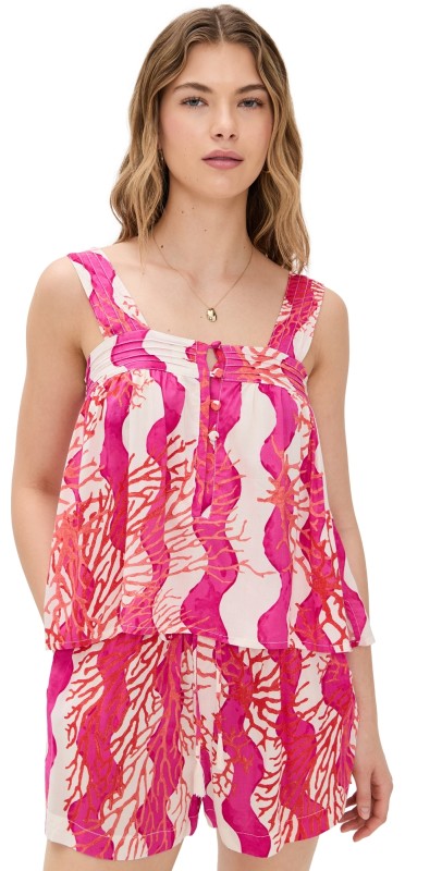 Natalie Martin Collection Jasmine Top Coral Wave Fuchsia