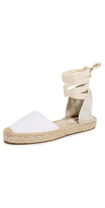 Soludos Lauren Lace-Up Espadrilles Oasis White