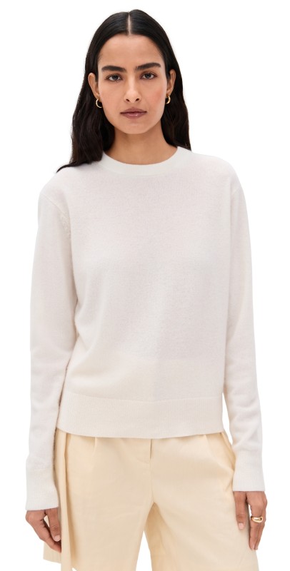 White + Warren Cashmere Crew Pullover Soft White