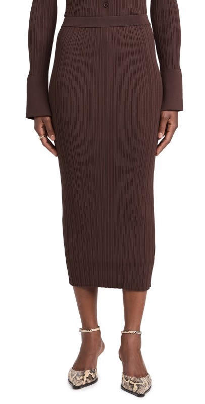WAYF Midi Skirt Espresso