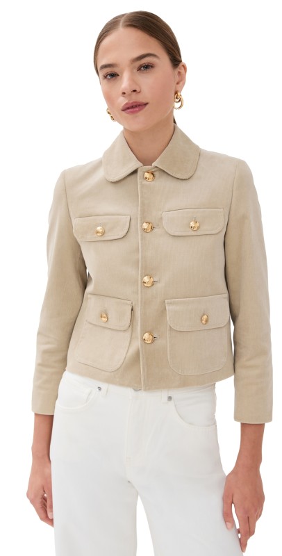Nili Lotan Chamonix Corduroy Jacket Limestone