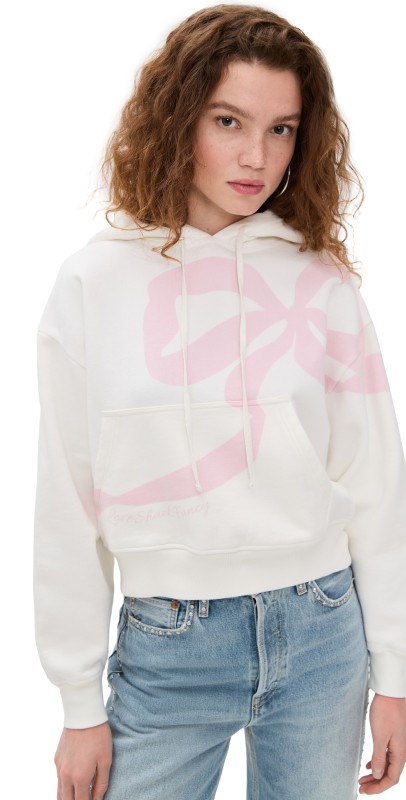 LoveShackFancy Brunella Hoodie Rose White