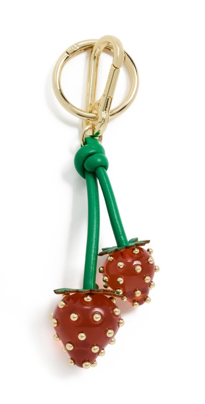 BaubleBar Strawberry Bag Charm Red/Gold