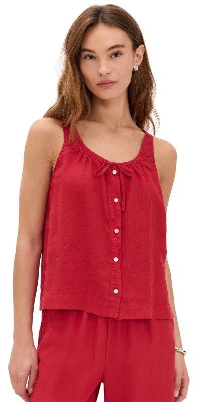 Alex Mill Sidney Cami In Linen Crimson