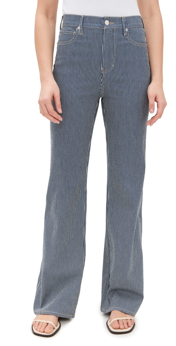 Veronica Beard Jean Crosbie High Rise Wide Leg Pants Solstice Stripe