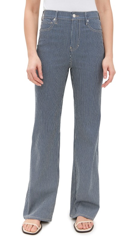 Veronica Beard Jean Crosbie High Rise Wide Leg Pants Solstice Stripe