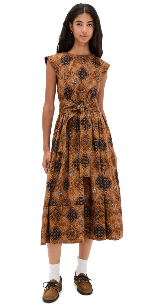 THE GREAT. The Tulsa Dress Geo Bandana Print