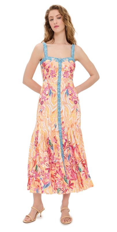 SALONI Karen Dress Mosaic Garden Plmt