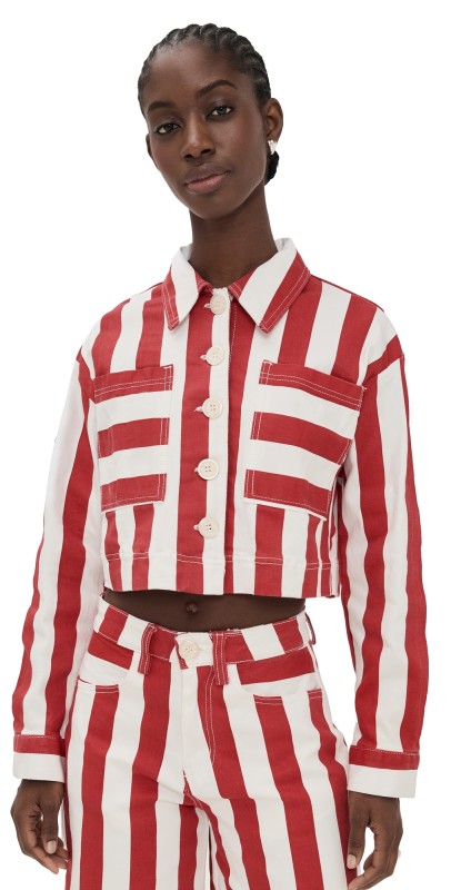 English Factory Bold Stripe Jacket Red/White