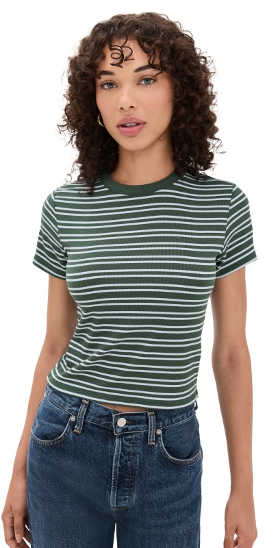 Joe's Jeans The Baby Tee Cilantro/Sky Stripe