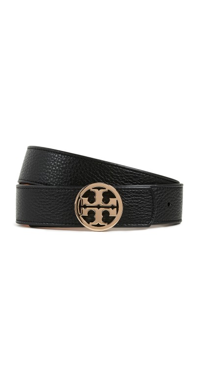 Tory Burch Reversible Logo Belt 1.5'' Black/Saddle
