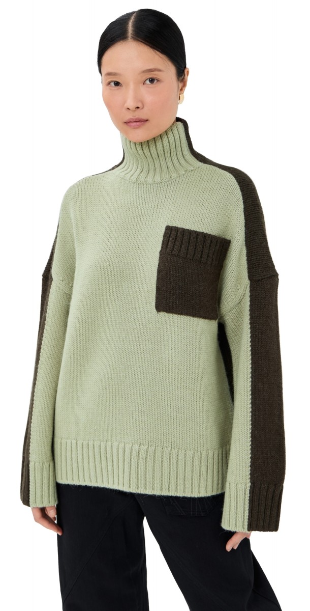 JW Anderson Two Tone Patch Pocket Sweater Nougat/Chocolate
