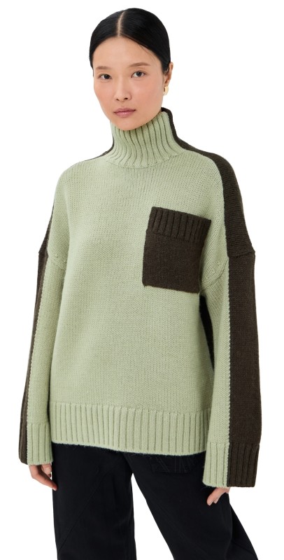 JW Anderson Two Tone Patch Pocket Sweater Nougat/Chocolate