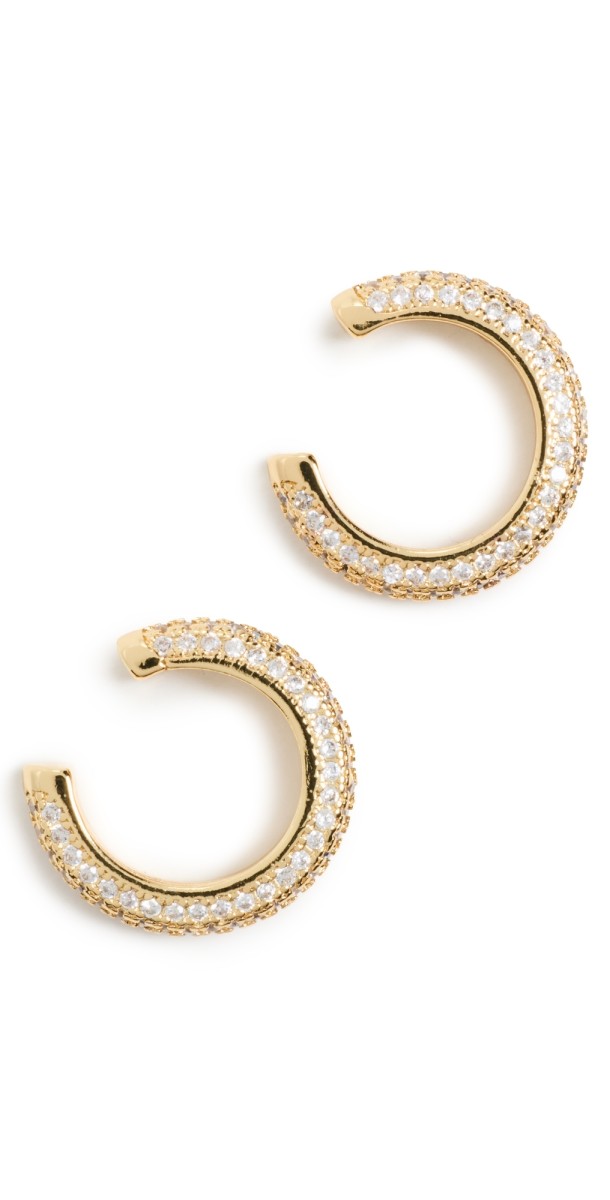 SHASHI Micro Pave Ear Cuff Set of 2 Gold