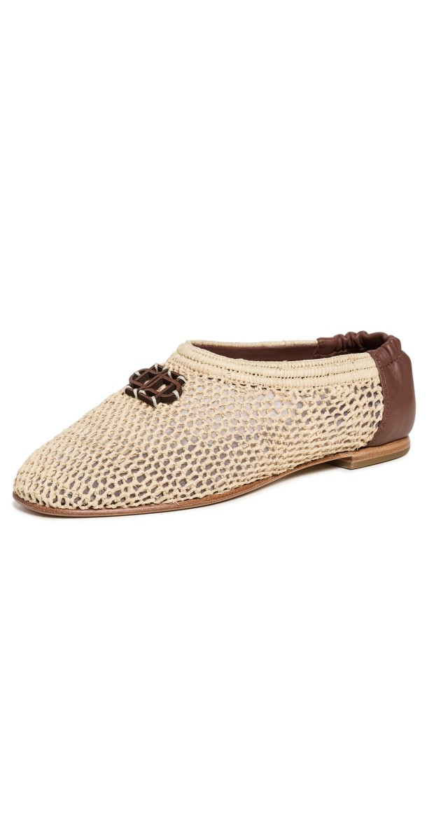 SIMKHAI Eden Raffia Ballet Flats Natural