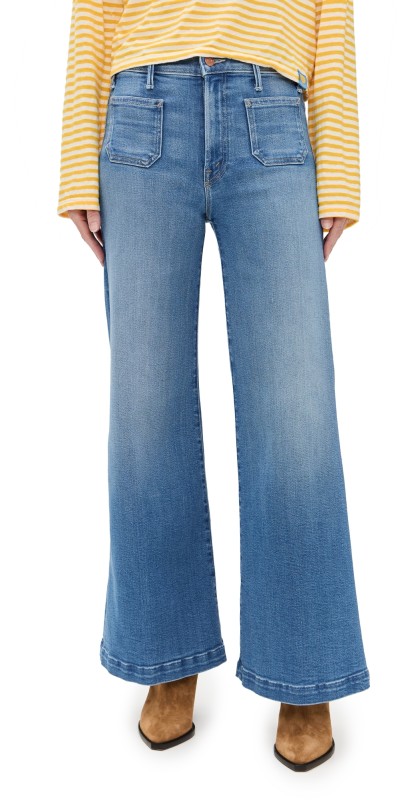 MOTHER Petite Lil Roller Patch Pocket Sneak Jeans Piece By Piece
