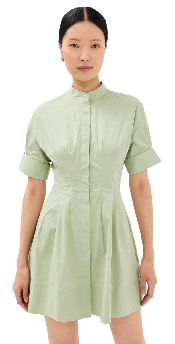 STAUD Mini Lorenza Dress Pale Jade