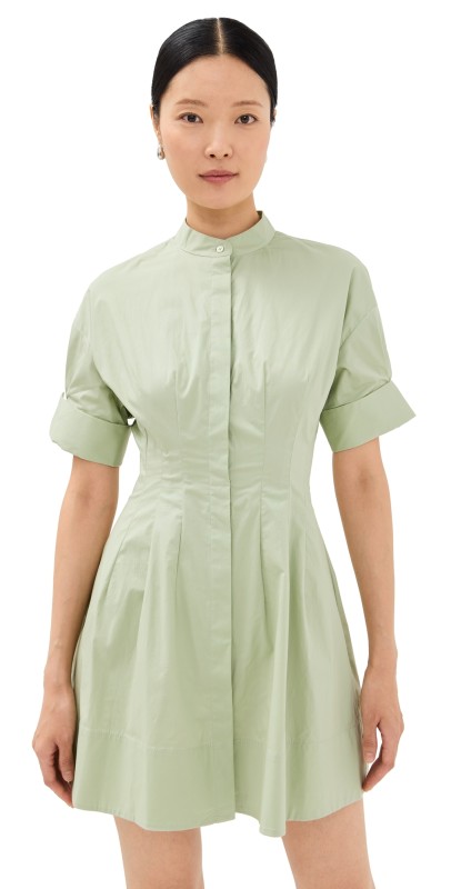 STAUD Mini Lorenza Dress Pale Jade