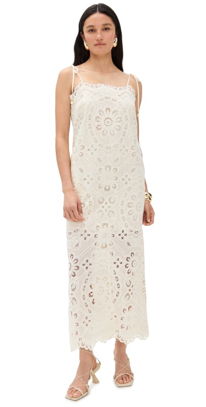 Zimmermann Rhiannon Embroidered Dress Ivory