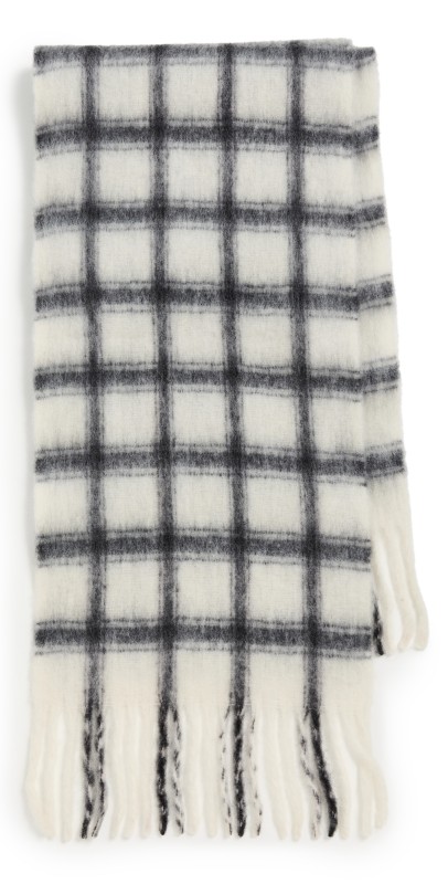 Hat Attack Warm Window Plaid Scarf Black