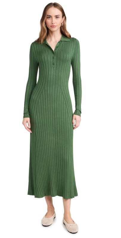 Apiece Apart Hanly Fine Knit Dress Moss Green
