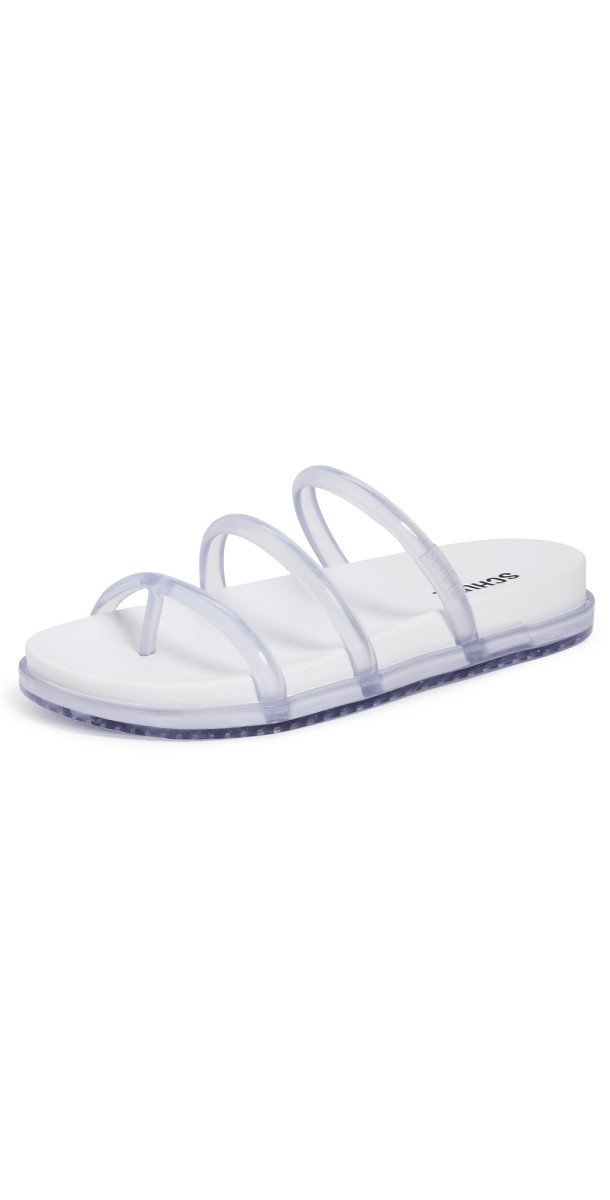 Schutz Polly Sporty Jelly Sandals White