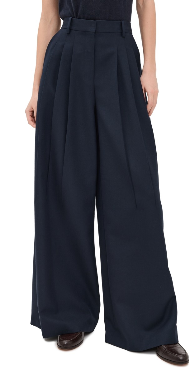 Theory Triple Pleat Pants Nocturne Navy