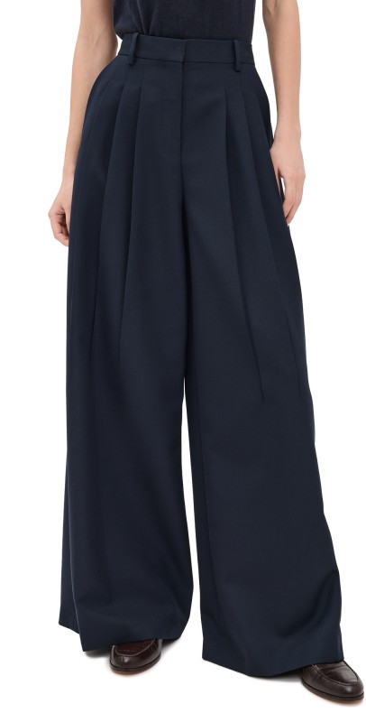 Theory Triple Pleat Pants Nocturne Navy