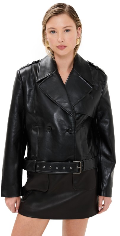 ANINE BING Greer Jacket Black Recycled Leather