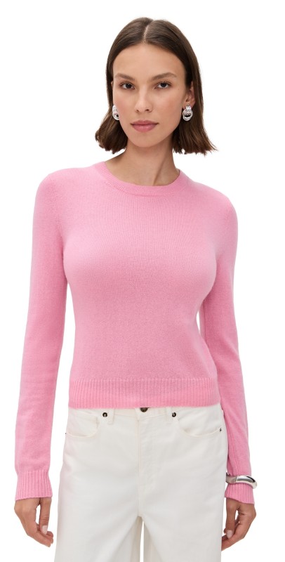 Reformation Lian Cashmere Crew Sweater Taffy