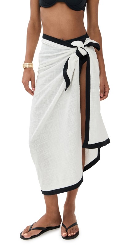 STAUD Kiana Sarong Black/Whit