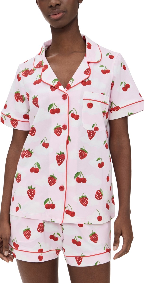 BedHead PJs Cotton Knit Short Sleeve Short PJ Set Tres Chic