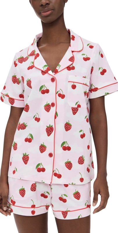 BedHead PJs Cotton Knit Short Sleeve Short PJ Set Tres Chic