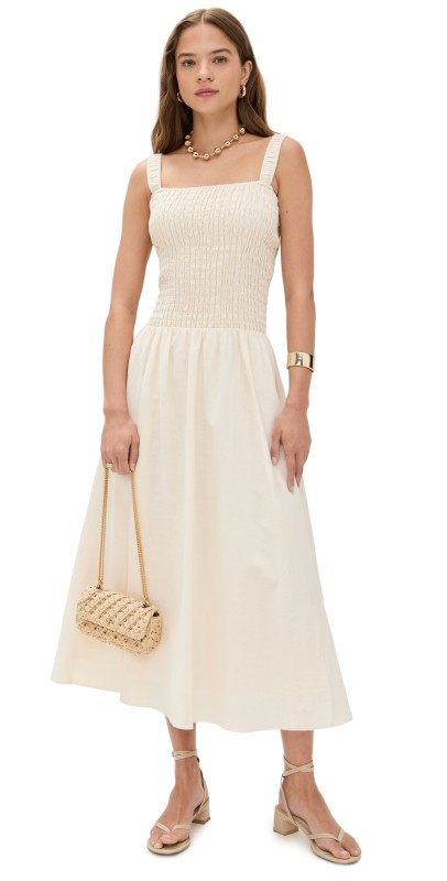 LE BOP Anastasia Smocked Dress Pecan