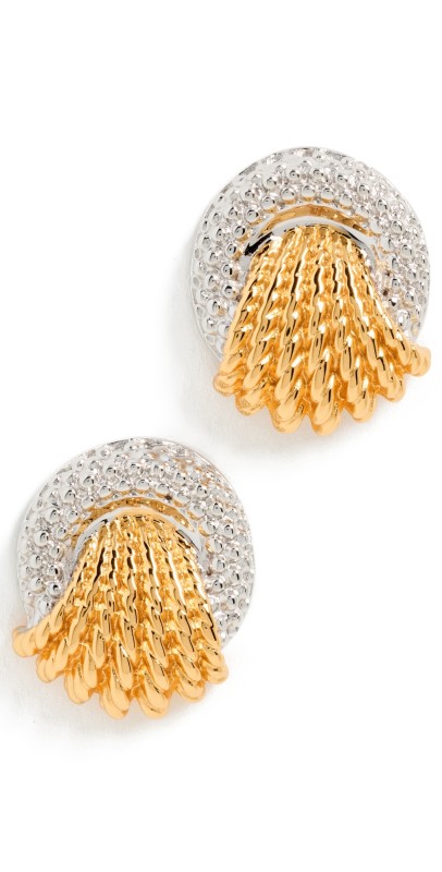 Galley Los Angeles Mixed Metal Two Tone Earrings Silver and Gold