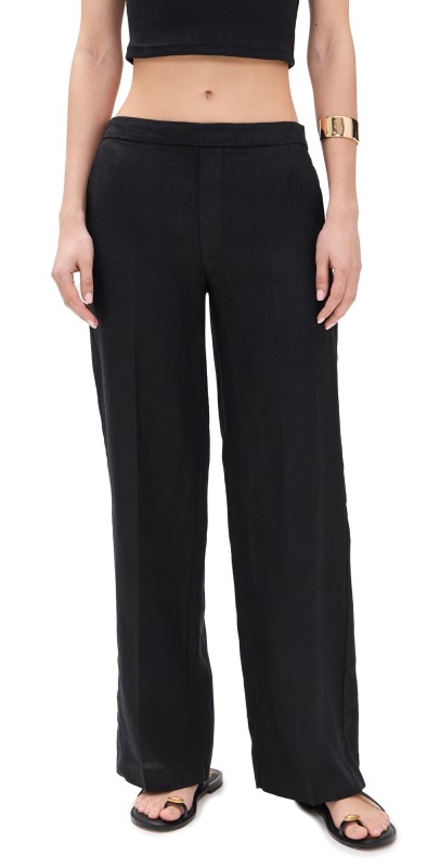 Madewell The Easy Linen Pull-On Pants Jet Black