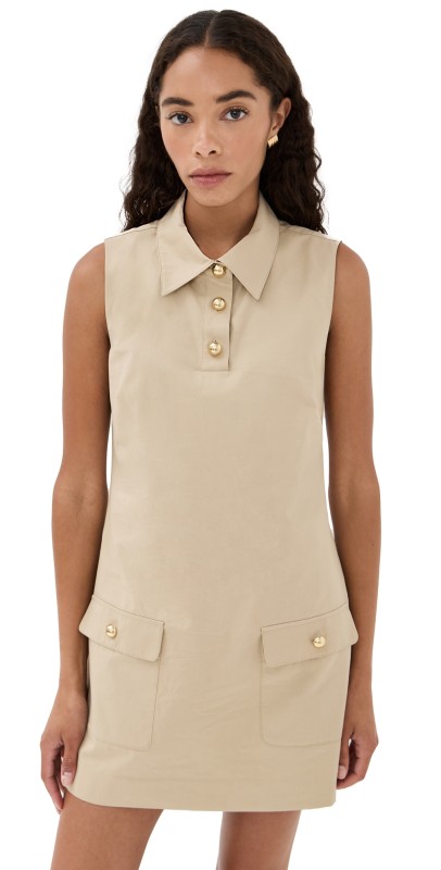 FRAME The Utility Shift Dress Light Khaki