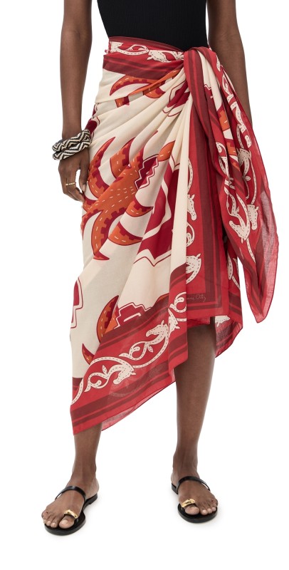 Johanna Ortiz Tropical Equestrian Pareo Mexicas Red/Ecru/W