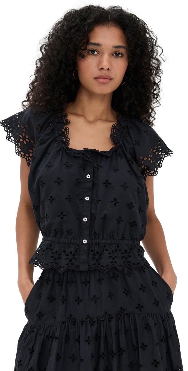 Marea Erin Top Black Eyelet