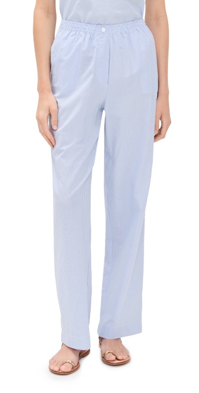 WAYF Sara Pants Blue-Ivo Stripe