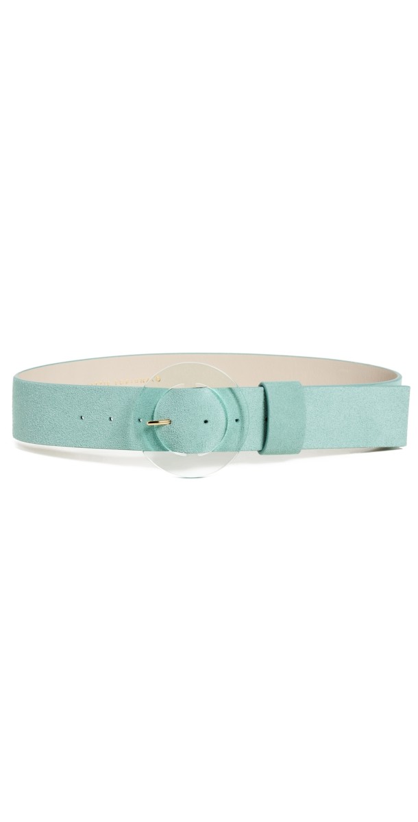 Lizzie Fortunato Louise Belt In Aqua Suede Aqua