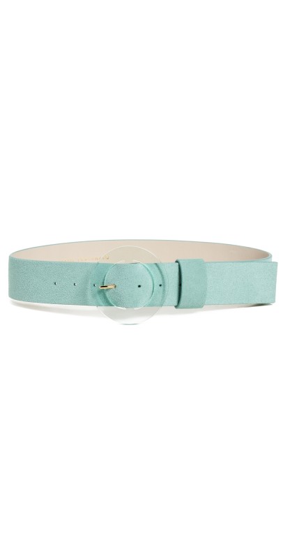 Lizzie Fortunato Louise Belt In Aqua Suede Aqua