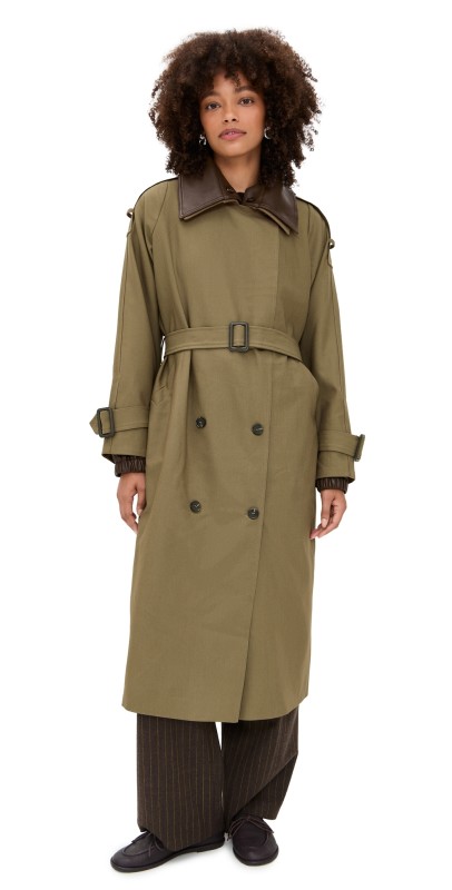 Line & Dot Linden Trench Coat Khaki