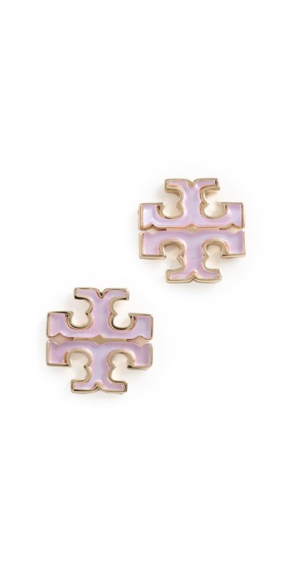 Tory Burch Kira Mother of Pearl Stud Earrings Tory Gold/Pink