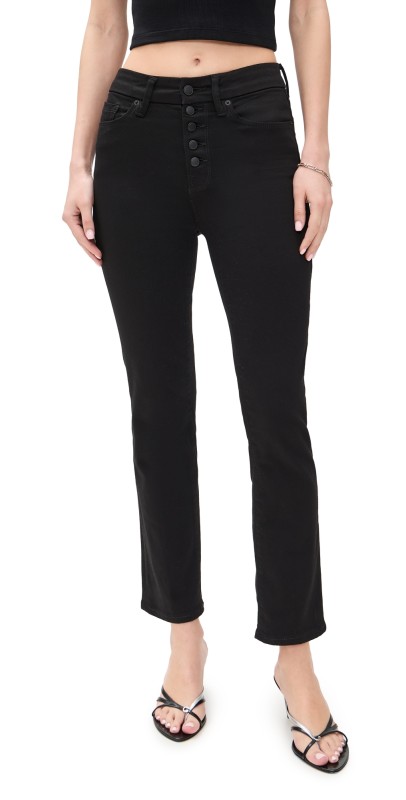 Good American Good Legs Straight Jeans Black00