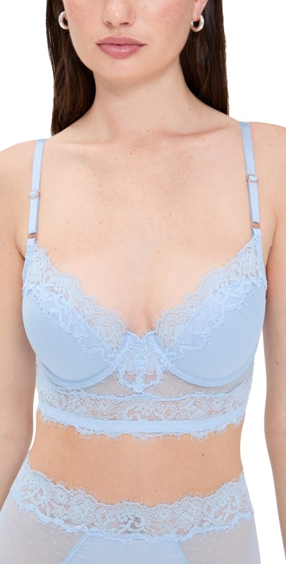 Skarlett Blue Skarlett Blue Entice Longline Lightly Lined Bra Blue Breeze