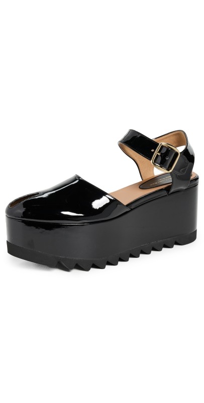 Stella McCartney Elyse Patent Alter Mat Platform Sandals Black