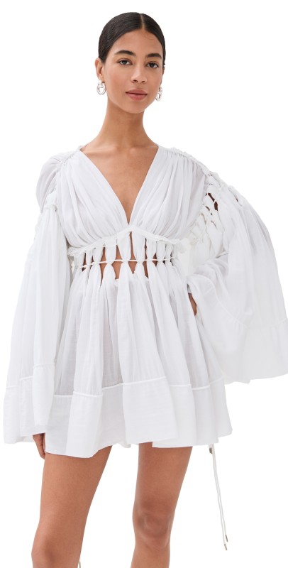 Christopher Esber Sirocco Cotton Muslin Dress White