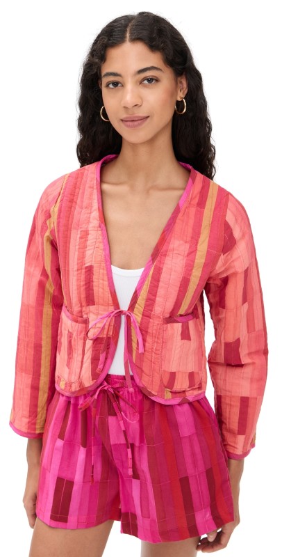 Natalie Martin Collection Saskia Jacket Sea Glass Cotton Coral/Pink