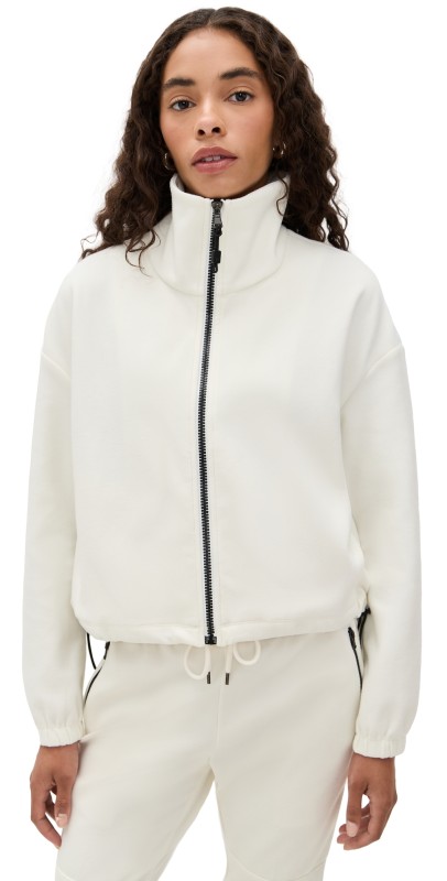 James Perse Matte Scuba Full Zip Jacket Ivory